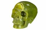 Realistic, Polished Jade (Nephrite) Skull #151131-2